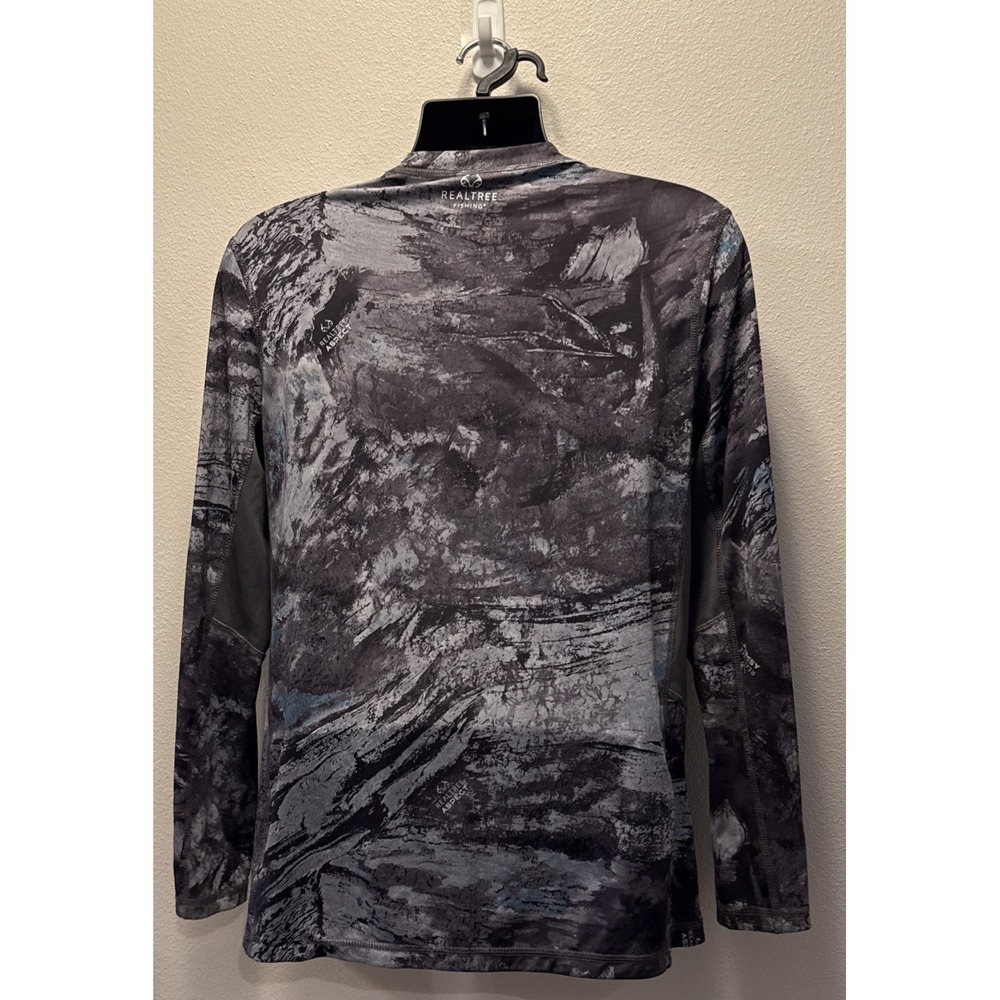 Realtree Fishing Reversible Shirt Mens Med. Blue Long Sleeve Performance Outdoor - Picture 4 of 4